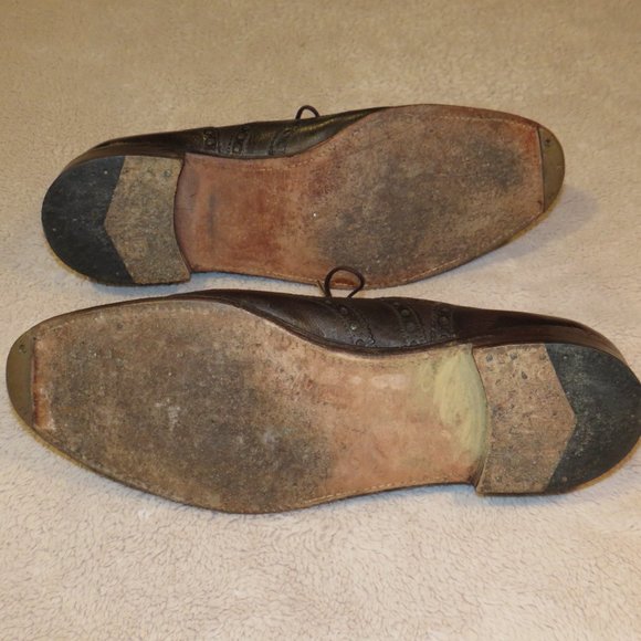 J.M. Weston 398 Vintage Brown Calf Leather Brogues US 10.5 E - Picture 9 of 11